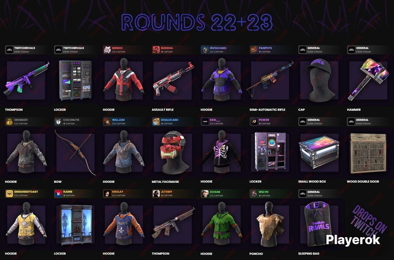 TWITCH DROPS22 ROUND 23 уникальных скинa Rust, купить у продавца nikvuchich  — PayGame.ru