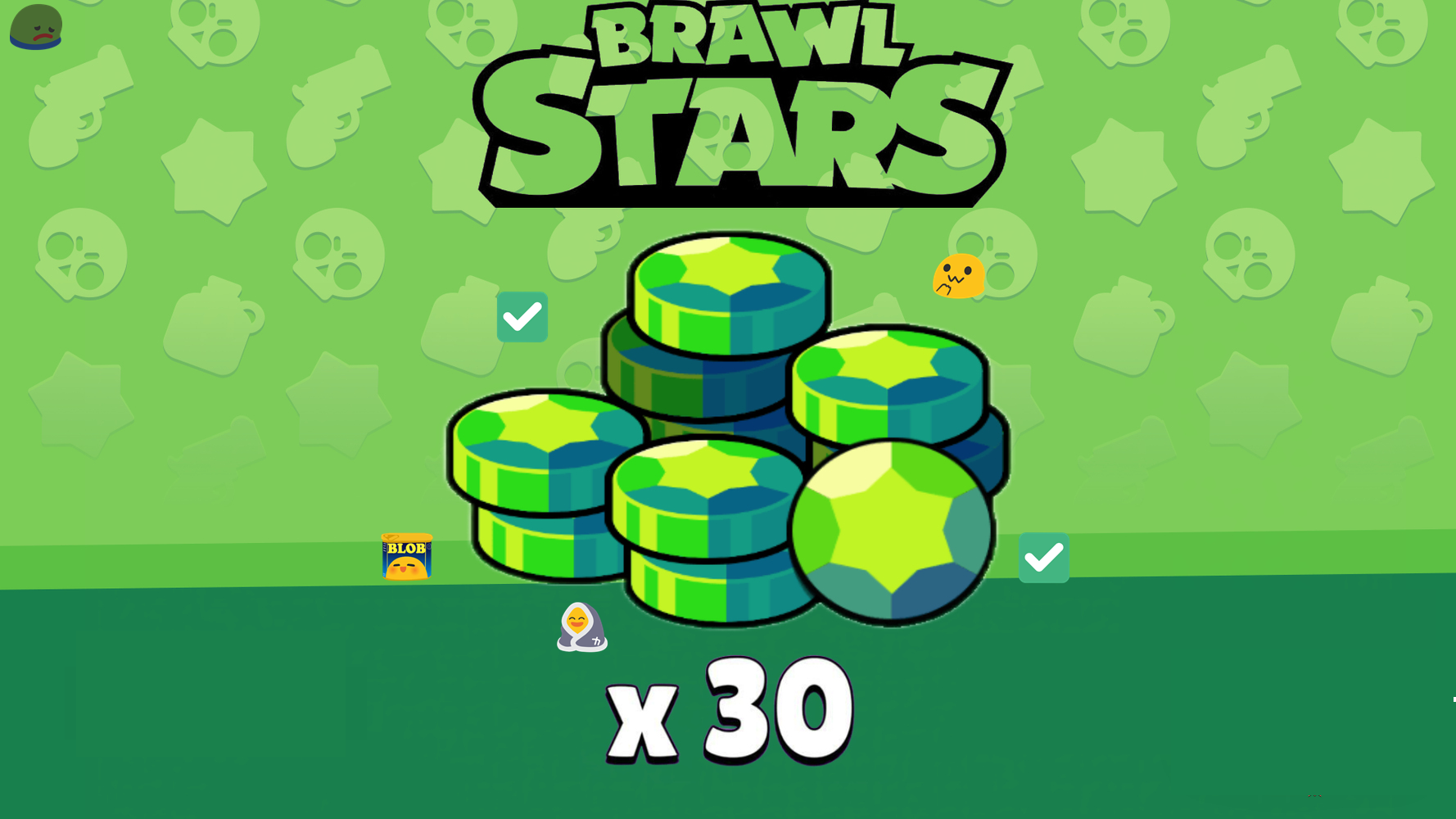 30 Гемов │ ОНЛАЙН 24 ЧАСА Brawl Stars, купить у продавца DQNSCUMOFFTHEPOT —  PayGame.ru