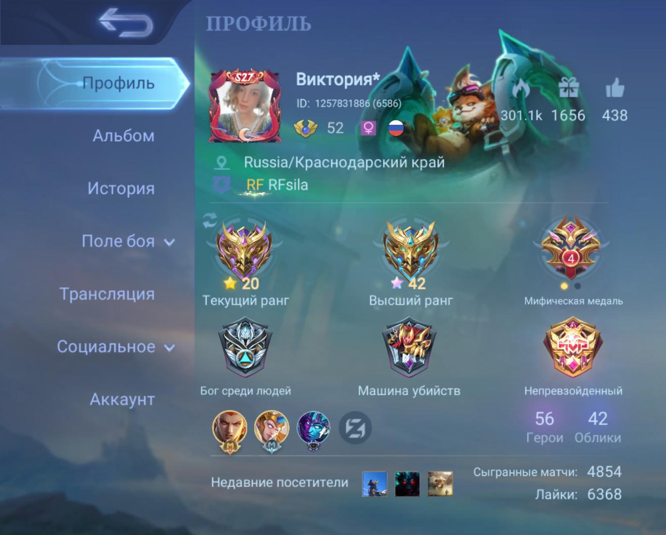 Продаётся личный аккаунтОсновные игры на роуме, миду, адк Mobile Legends,  купить у продавца Victory — PayGame.ru